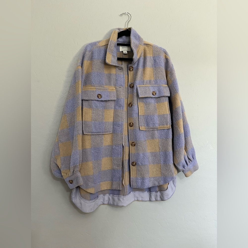 roolee Hyfve shacket - purple & tan